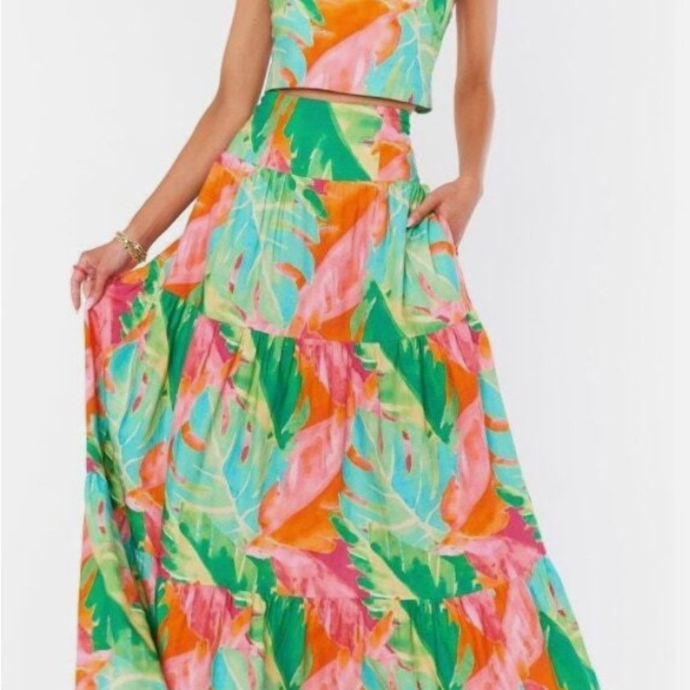 Show Me Your Mumu Melody Maxi Skirt & Top in Tropics Palm Large